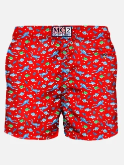 Costume da bagno da uomo in tessuto leggero con stampa sub