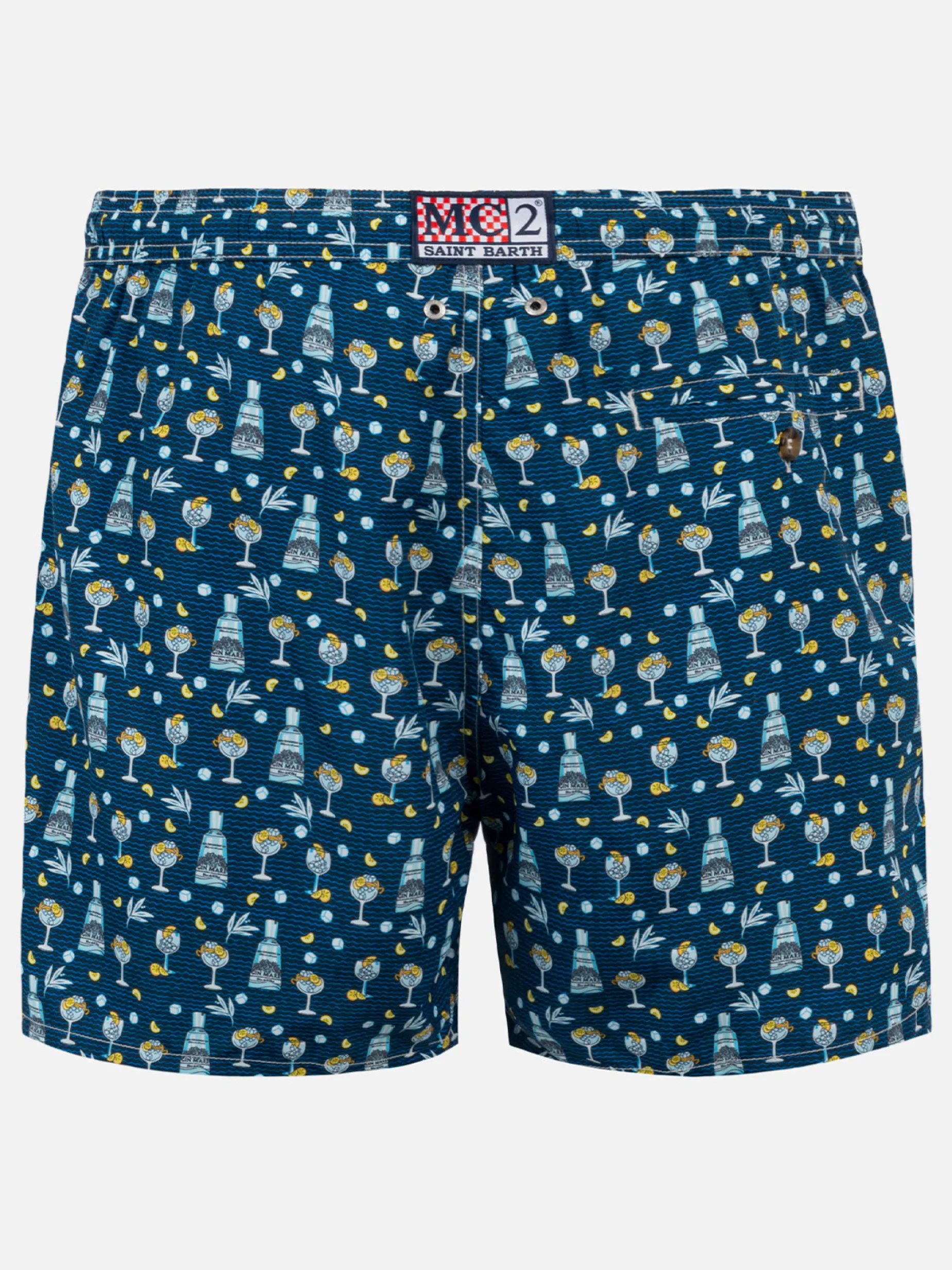 Costume da bagno da uomo in tessuto leggero con stampa gin Mare | GIN MARE EDIZIONE SPECIALE