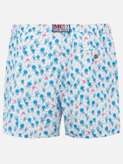 Costume da bagno da uomo in tessuto leggero con stampa meduse