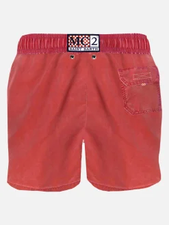 Costume da bagno da uomo rosso delavè