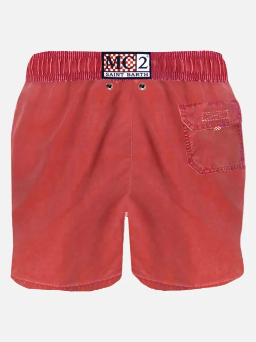 Costume da bagno da uomo rosso delavè