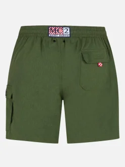 Costume da bagno da uomo comfort ed elasticizzato colore verde militare