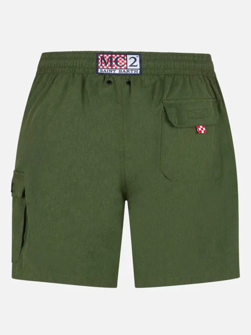 Costume da bagno da uomo comfort ed elasticizzato colore verde militare