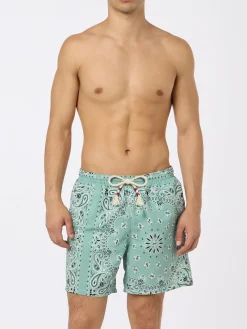 Costume da bagno da uomo media lunghezza verde salvia Caprese