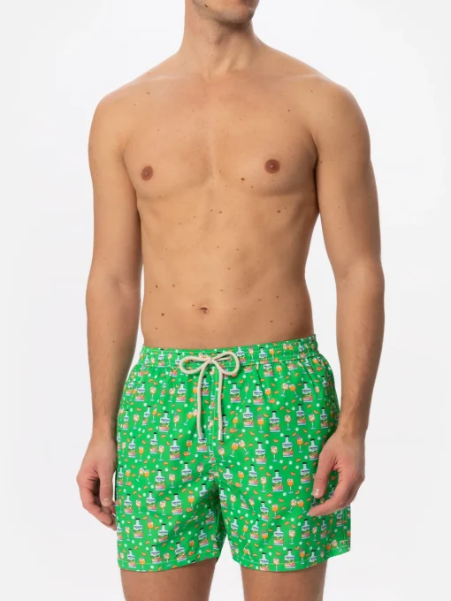 Costume da bagno da uomo in tessuto leggero con stampa Gin | PORTOFINO DRY GIN EDIZIONE SPECIALE