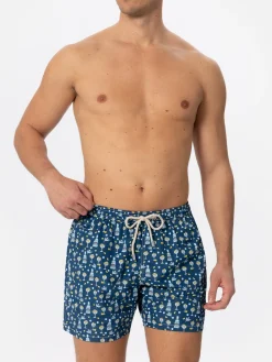 Costume da bagno da uomo in tessuto leggero con stampa gin Mare | GIN MARE EDIZIONE SPECIALE