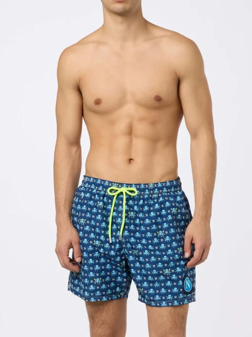 Costume da bagno da uomo in tessuto leggero con stampa logo Squid e Napoli | SSC NAPOLI SPECIAL EDITION