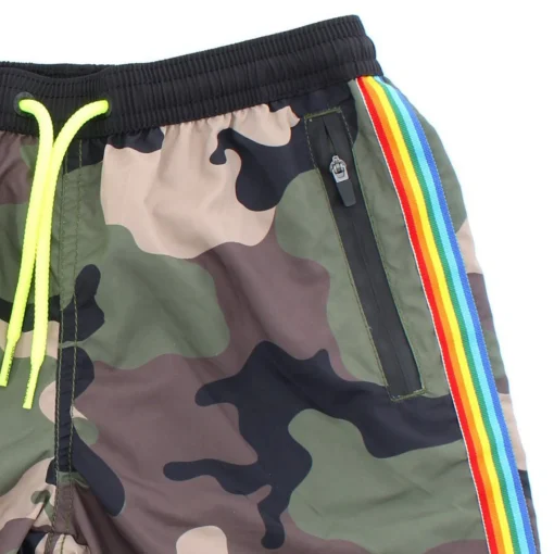 Costume da bagno da uomo in tessuto leggero con tasche con zip