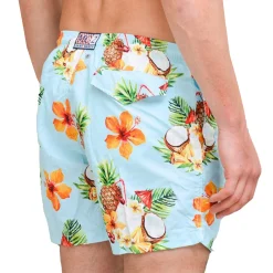 Costume da bagno da uomo in tessuto leggero stampa cocco e ananas