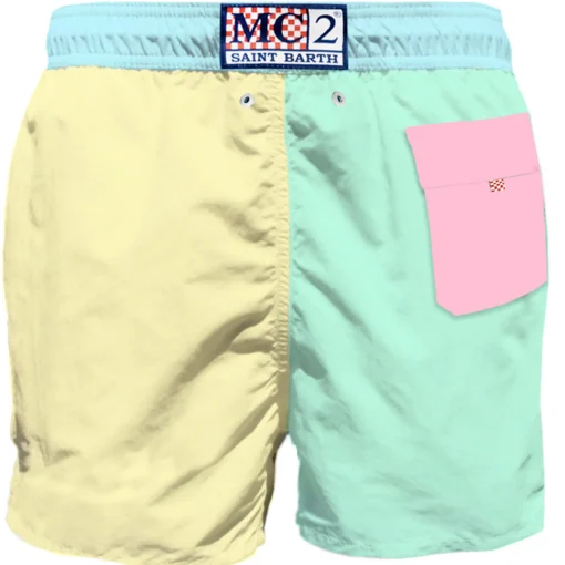 Costume da bagno da uomo multicolore con taschino