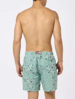 Costume da bagno da uomo media lunghezza verde salvia Caprese
