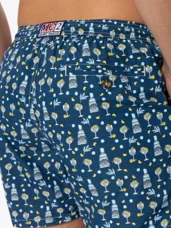 Costume da bagno da uomo in tessuto leggero con stampa gin Mare | GIN MARE EDIZIONE SPECIALE