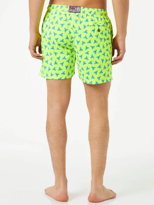Costume da bagno da uomo comfort in tessuto leggero con stampa aragoste