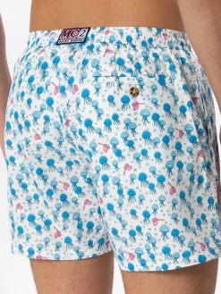 Costume da bagno da uomo in tessuto leggero con stampa meduse