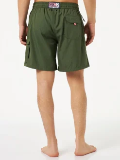 Costume da bagno da uomo comfort ed elasticizzato colore verde militare