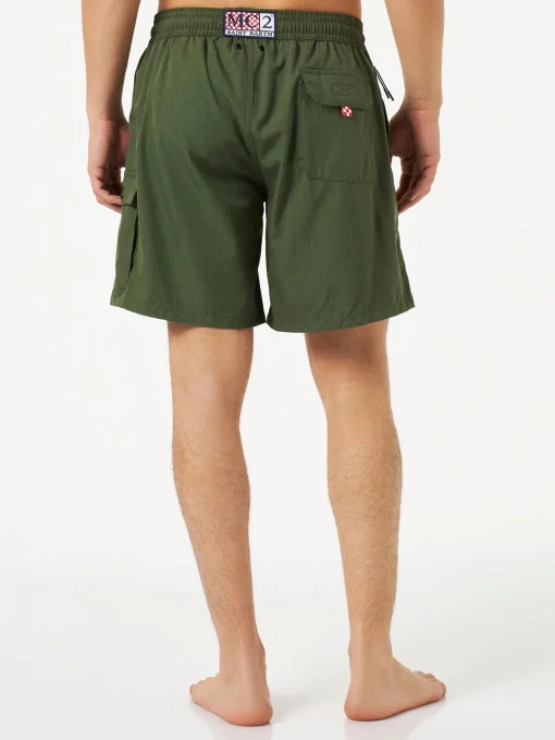 Costume da bagno da uomo comfort ed elasticizzato colore verde militare