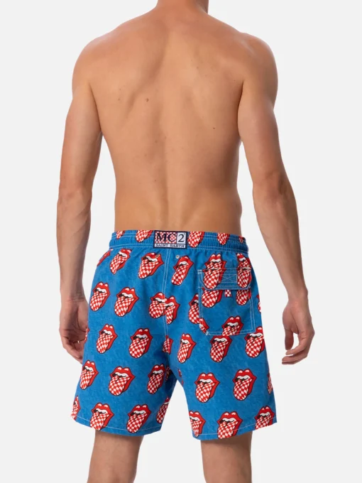 Costume da bagno da uomo Gustavia lunghezza media a righe con stampa Rolling Stones | EDIZIONE SPECIALE ROLLING STONES