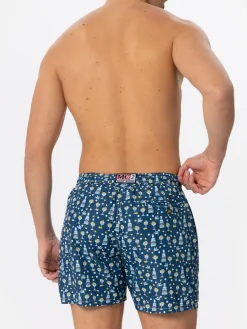 Costume da bagno da uomo in tessuto leggero con stampa gin Mare | GIN MARE EDIZIONE SPECIALE