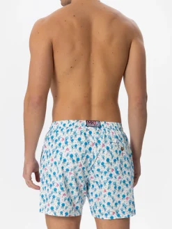 Costume da bagno da uomo in tessuto leggero con stampa meduse
