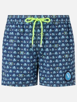 Costume da bagno da uomo in tessuto leggero con stampa logo Squid e Napoli | SSC NAPOLI SPECIAL EDITION