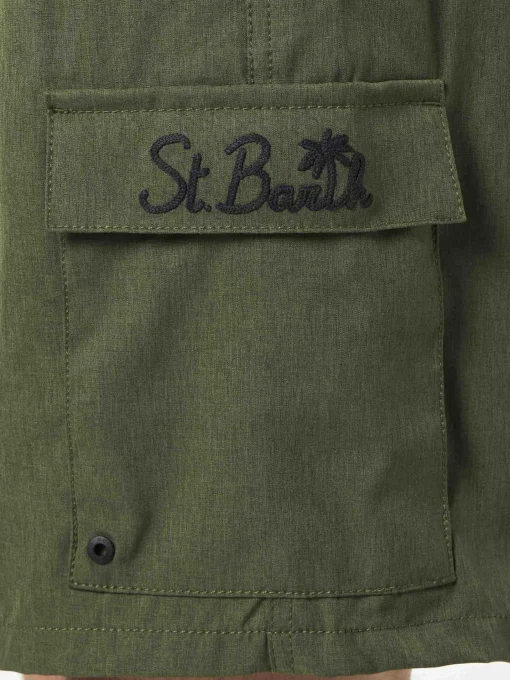 Costume da bagno da uomo comfort ed elasticizzato colore verde militare