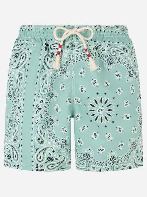 Costume da bagno da uomo media lunghezza verde salvia Caprese