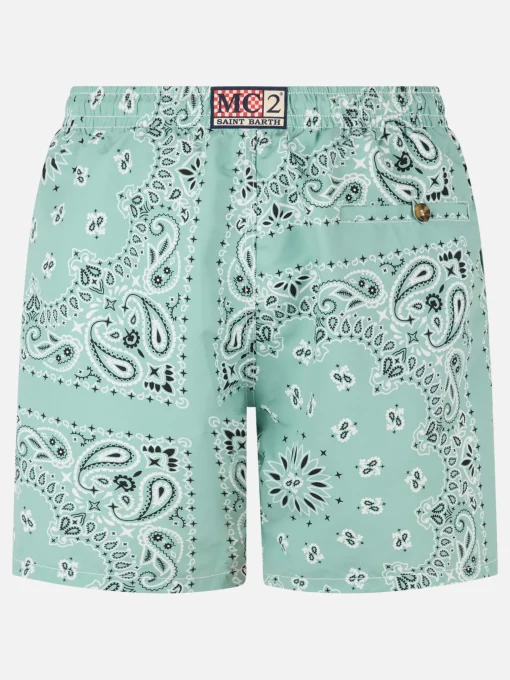 Costume da bagno da uomo media lunghezza verde salvia Caprese