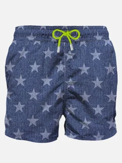 Costume da bagno di media lunghezza con stelle blu