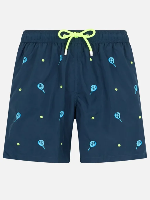 Costume da bagno Gustavia da uomo di media lunghezza con ricamo padel