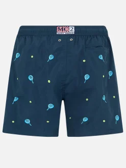 Costume da bagno Gustavia da uomo di media lunghezza con ricamo padel