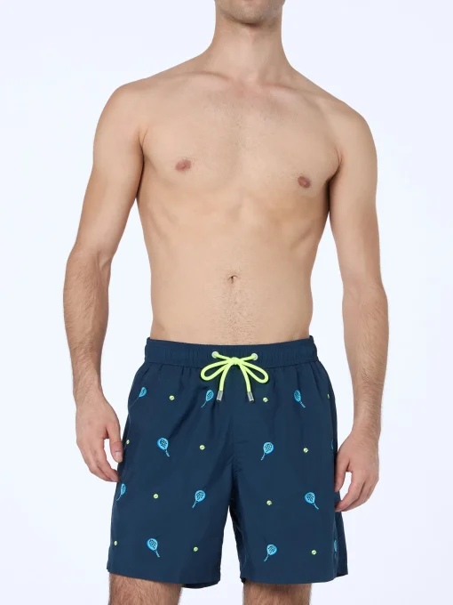 Costume da bagno Gustavia da uomo di media lunghezza con ricamo padel
