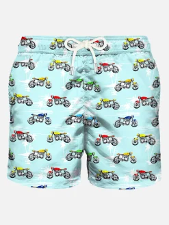 Costume da bagno in tessuto leggero stampa moto