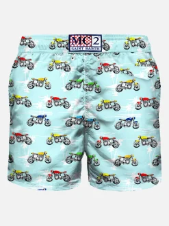 Costume da bagno in tessuto leggero stampa moto