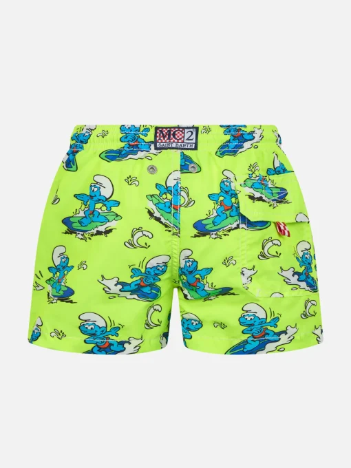 Costume da bagno Jean da bambino di media lunghezza con stampa dei Puffi | I PUFFI EDIZIONE SPECIALE