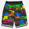 Costume da bagno mimetico fluo multicolor stile surf
