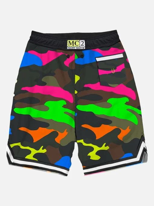 Costume da bagno mimetico fluo multicolor stile surf