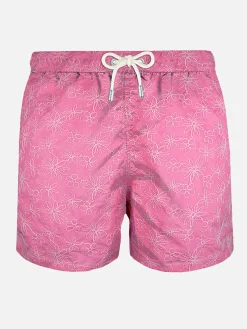 Costume da bagno rosa ricamato