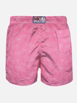 Costume da bagno rosa ricamato