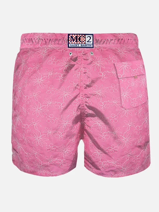 Costume da bagno rosa ricamato