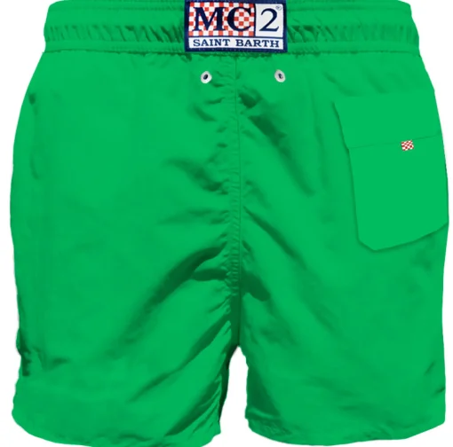 Costume da bagno verde da uomo con taschino