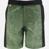 Costume da bagno verde militare con banda laterale in contrasto