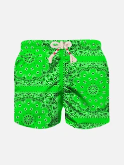 Costume da bambino verde fluo con stampa bandana