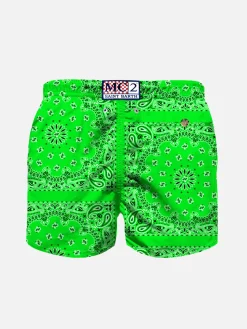 Costume da bambino verde fluo con stampa bandana