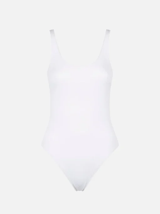 Costume intero bianco a costine