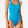 Costume intero bluette lucido