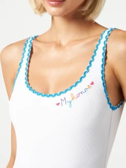 Costume intero con ricamo Mykonos