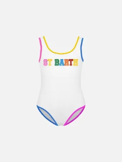 Costume intero da bambina con piping