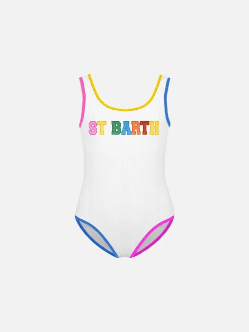Costume intero da bambina con piping
