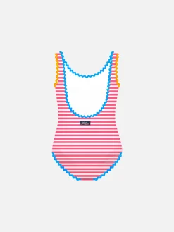 Costume intero da bambina con ricamo
