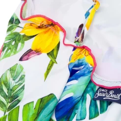 Costume intero da bambina con stampa tropicale